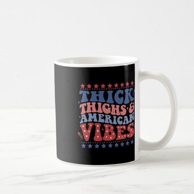 Caneca De Café Coxas Pesadas E Víblias Americanas Patriótico 4º D (Direita)