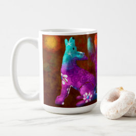 Caneca De Café Coyote Abstrato Art Saguaro Cactus Desert Brown