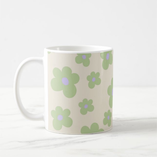 Caneca De Café Cozinha Primavera Verde Y2K de flor selvagem (Esquerda)