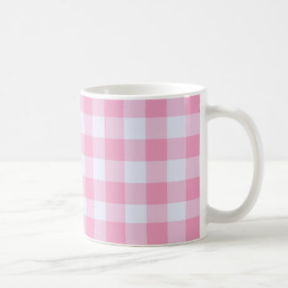 Caneca De Café Cozinha retrô com xadrez rosa kitsch