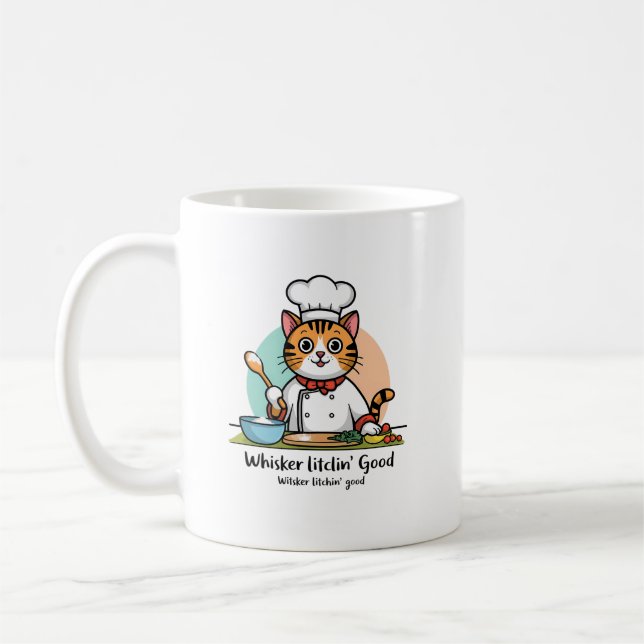 Caneca De Café Cozinhar com gato - Gatinho de chef (Esquerda)