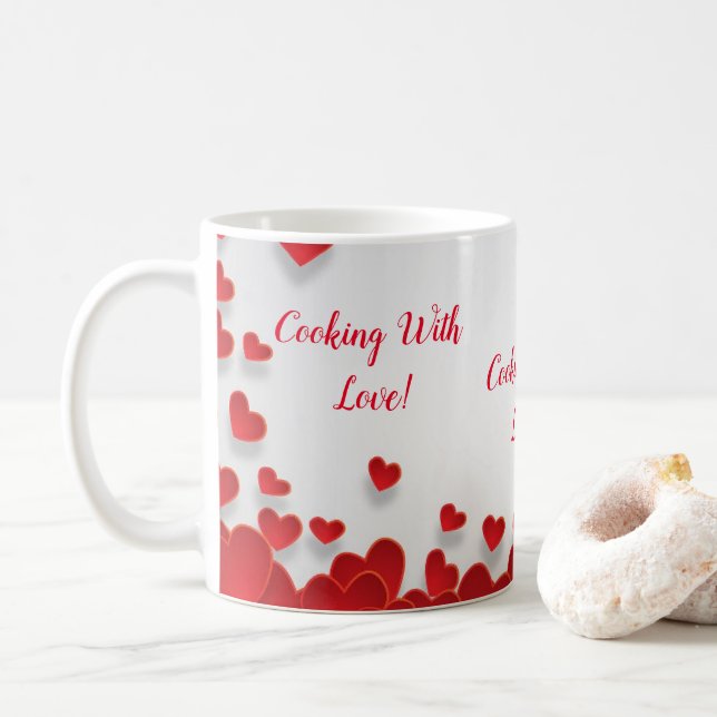 Caneca De Café Cozinhar com Mug de Coração de Amor (Com Donut)