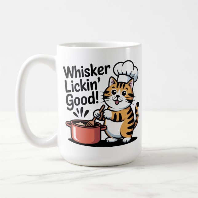 Caneca De Café Cozinhar de Comida Gato de Whisker Lickin (Esquerda)