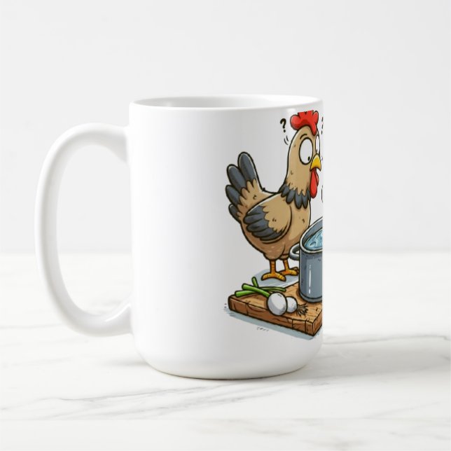 Caneca De Café Cozinhar Engraçado Galinha Apron - Sopa Fazer (Esquerda)