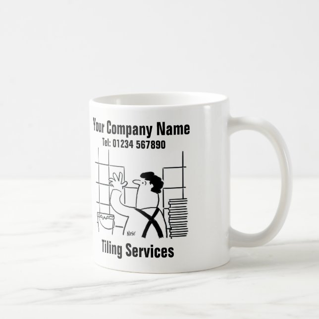 Caneca De Café Cozinhas e Banheiros. Tiling Services Mug (Direita)