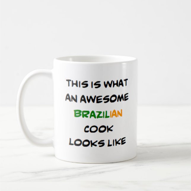 Caneca De Café cozinheiro brasileiro, incrível (Esquerda)