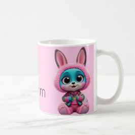 Caneca De Café Cozy Bunny Mug - Coelho Azul Cute em Capuz para