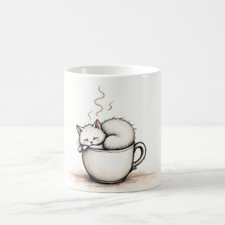 Caneca De Café Cozy Catnap numa Taça