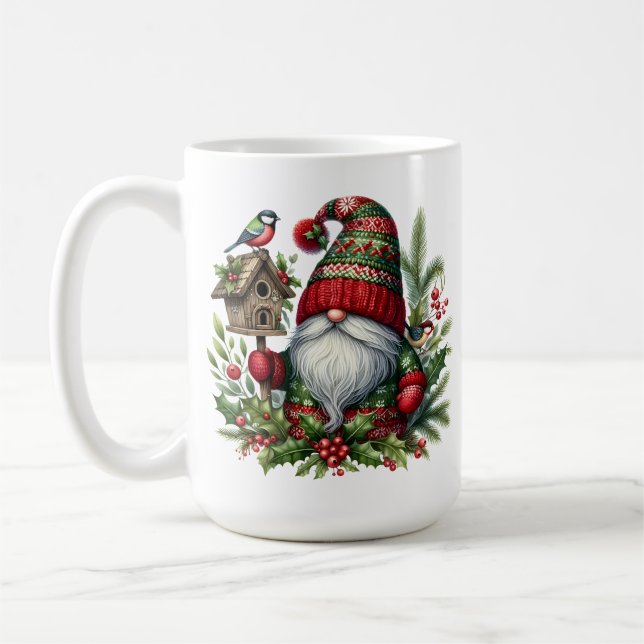 Caneca De Café Cozy Christmas Gnome Art – Festive Holiday (Esquerda)