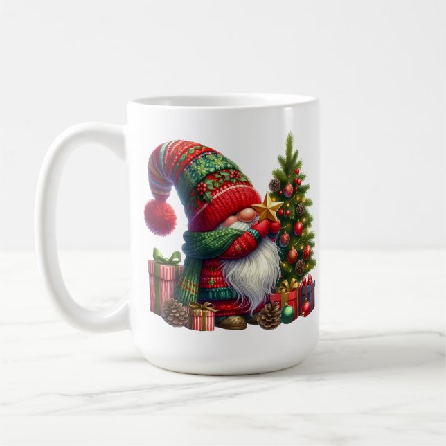 Caneca De Café Cozy Christmas Gnome Art – Festive Holiday (Esquerda)