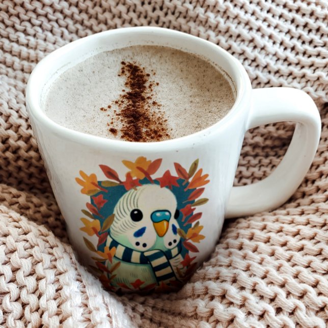 Caneca De Café Cozy Fall Blue Parakeet Budget (Criador carregado)