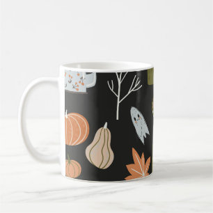 Caneca De Café Cozy Fall Elements: Padrão Quente.