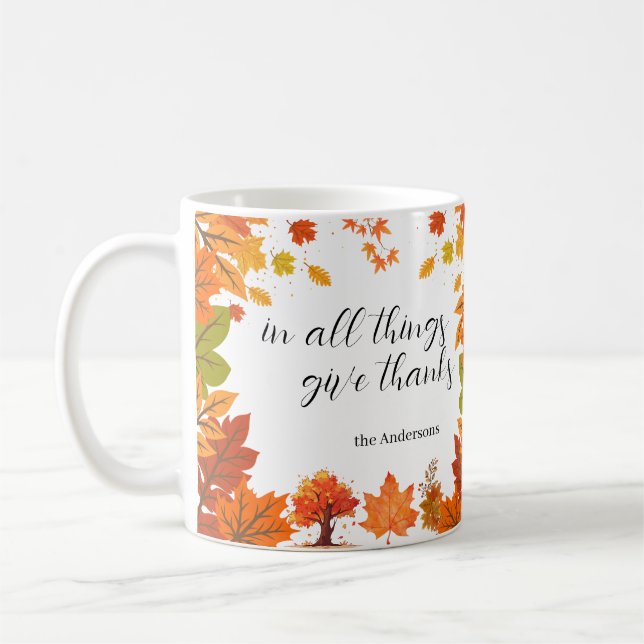 Caneca De Café Cozy Fall Thanksgiving Dinner Party (Esquerda)