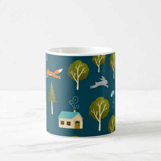 Caneca De Café Cozy Forest Cabin and Animals Notebook (Centro)