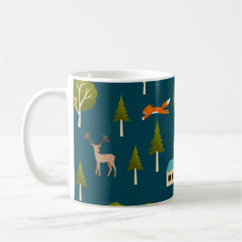 Caneca De Café Cozy Forest Cabin and Animals Notebook
