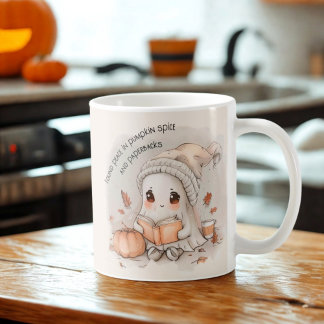 Caneca De Café Cozy Ghost Reading com Especiarias de Abóbora e Ví