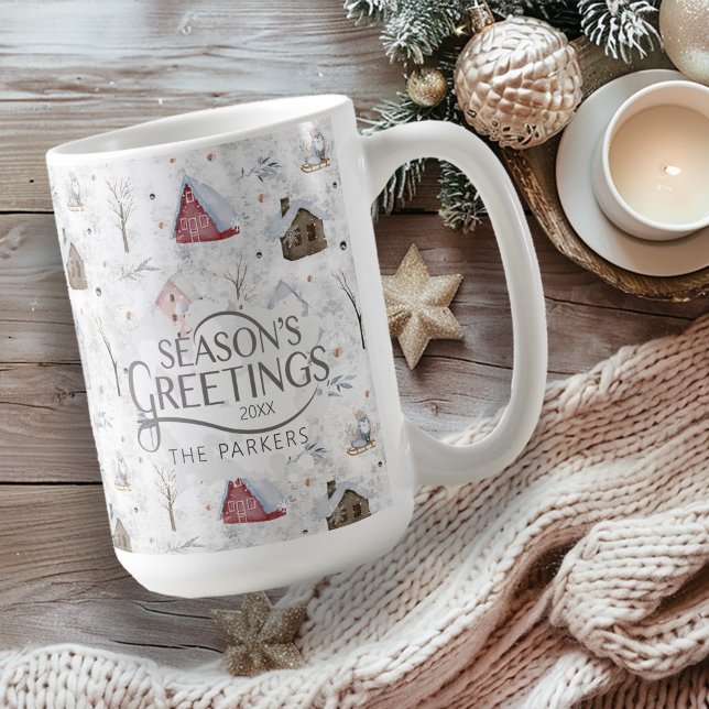Caneca De Café Cozy Home Christmas Pink ID985 (Criador carregado)