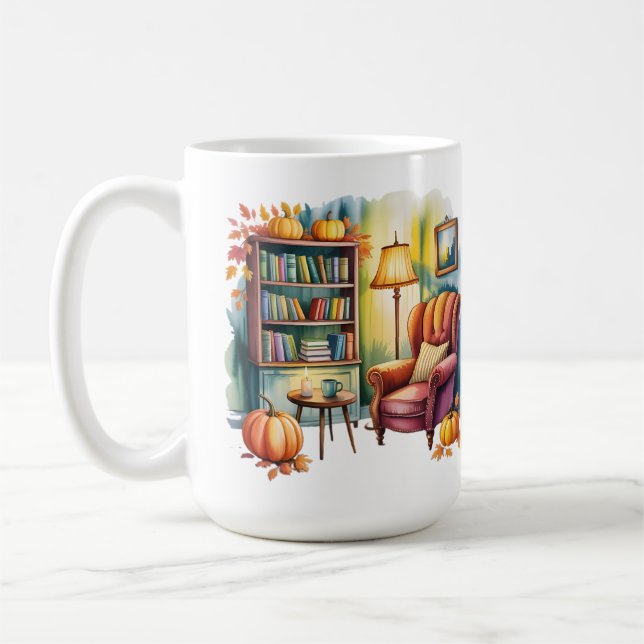 Caneca De Café Cozy Home Reading Mug — Framed Wall & Book Shelf (Esquerda)