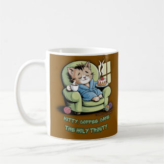 Caneca De Café Cozy Kitten with Coffee and Cake – Funny Cat