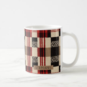 Caneca De Café Cozy Knit Patchwork - Vintage Boho Autumn Style 2