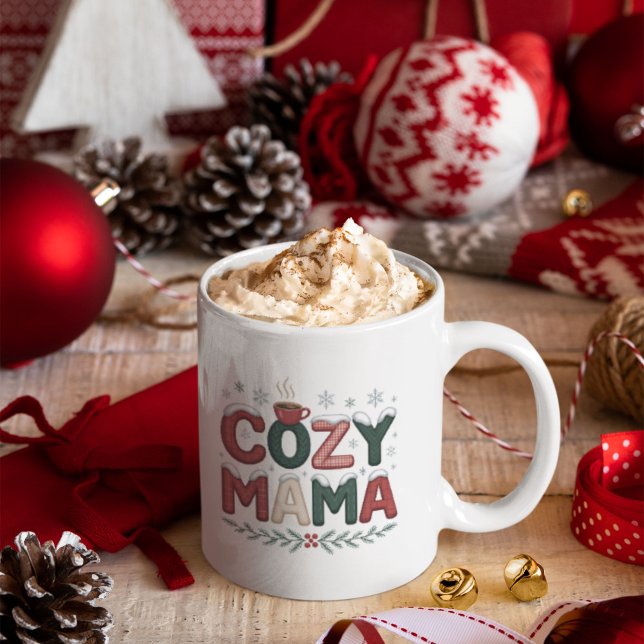 Caneca De Café Cozy Mama Christmas (Criador carregado)
