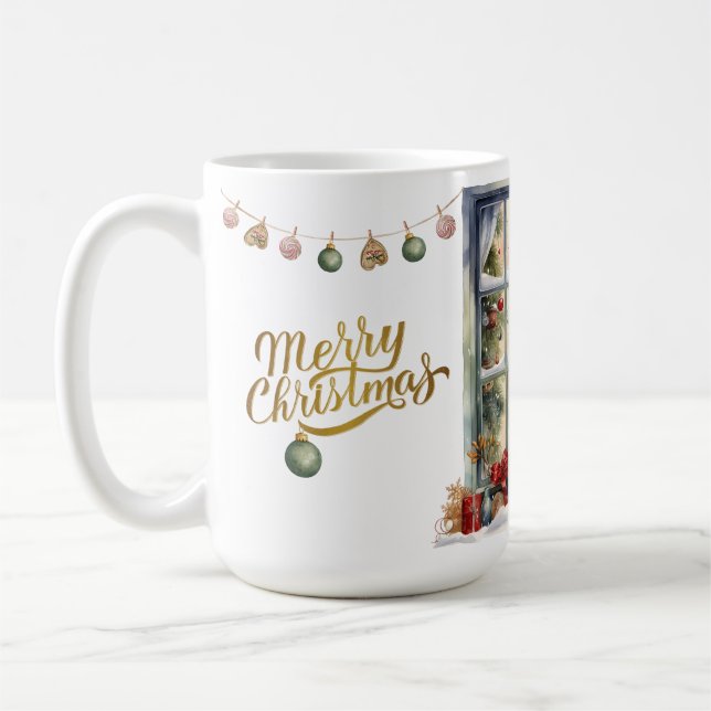 Caneca De Café Cozy Merry Christmas Paper Plate with Winter (Esquerda)