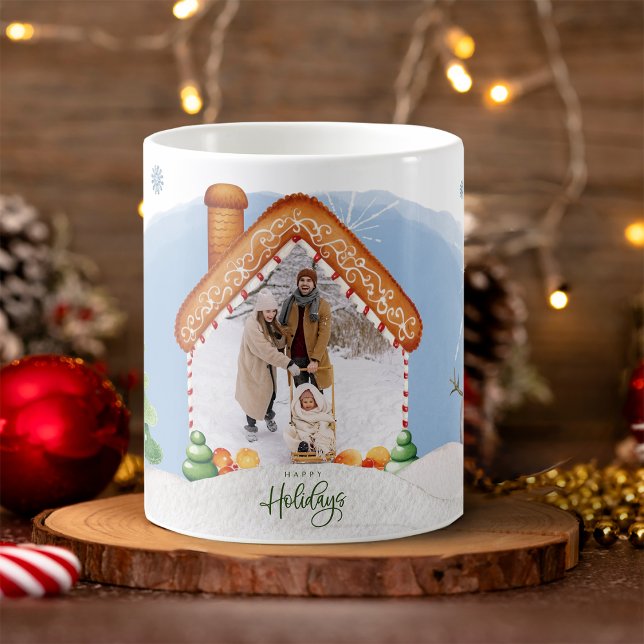 Caneca De Café Cozy Natal Gingerbird House Foto: Café Mug (Cozy Christmas Photo Gingerbread House Coffee Mug
)