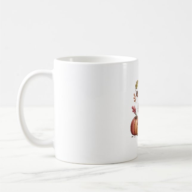 Caneca De Café Cozy Pumpkin Café Goose Fall Art (Esquerda)
