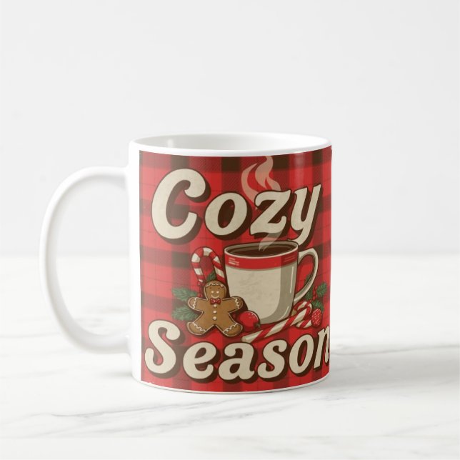 Caneca De Café Cozy Season | Christmas Coffee Mug Design (Esquerda)