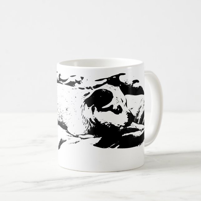 Caneca De Café Cozy Terrier Watch na cama de inverno (Frente Esquerda)