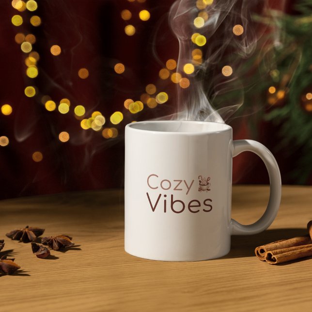 Caneca De Café Cozy Vibes, Design de Férias Quentes (Criador carregado)