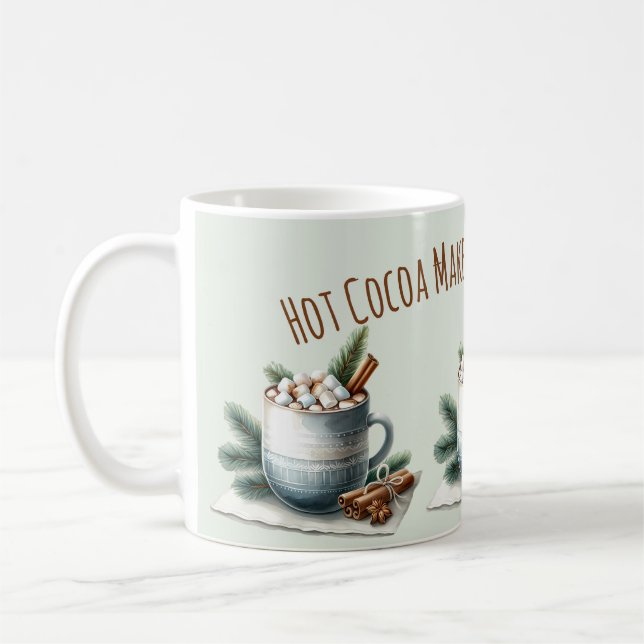 Caneca De Café Cozy Winter Cocoa Marshmallow Scene (Esquerda)