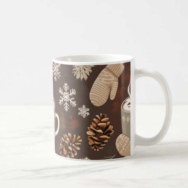 Caneca De Café Cozy Winter Pattern-Minimalist Aesthetic Art (Direita)