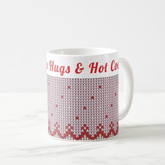 Caneca De Café Cozy Winter Personalizado | Abraços e cacau quente (Frente Esquerda)