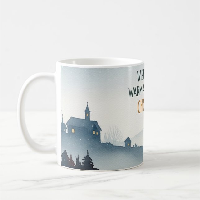 Caneca De Café Cozy Winter Village Landscape Christmas Mug (Esquerda)