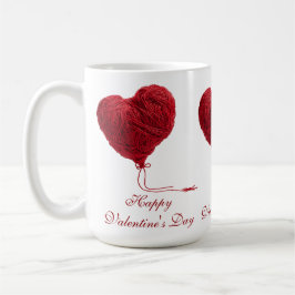 Caneca De Café Cozy Yarn Heart for Valentines