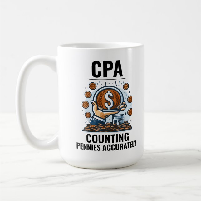 Caneca De Café CPA: Arranjando Arte de Penny Precision Engraçado (Esquerda)