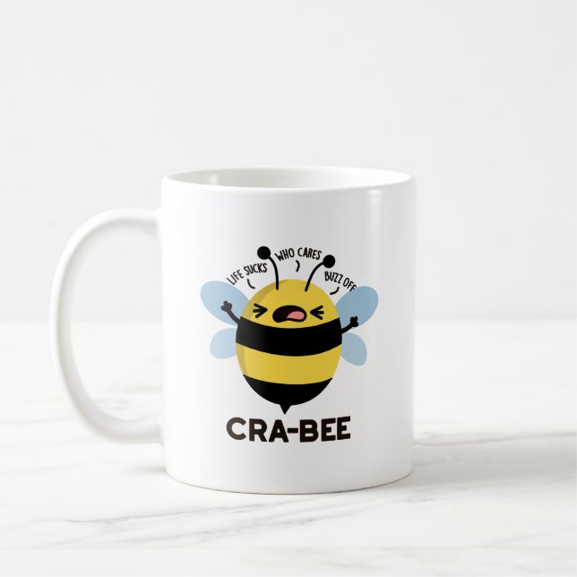 Caneca De Café Cra-Bee Funny Crabby Bee Pun (Esquerda)