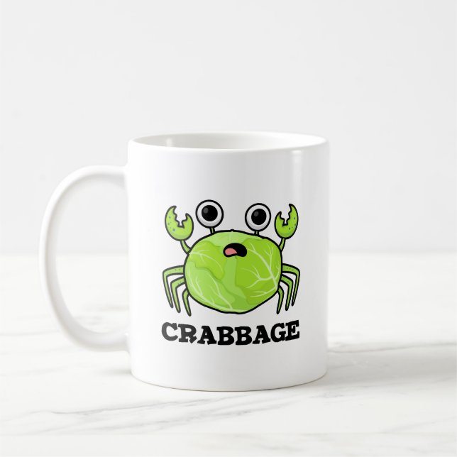 Caneca De Café Crabbage Funny Cabbage Crab Pun (Esquerda)