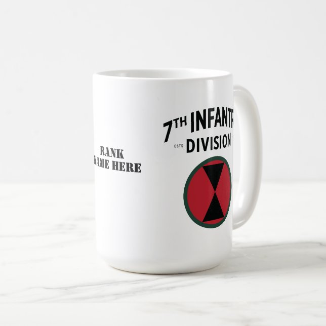 Caneca De Café Crachá da Divisão de Infantaria 7 (Frente Esquerda)