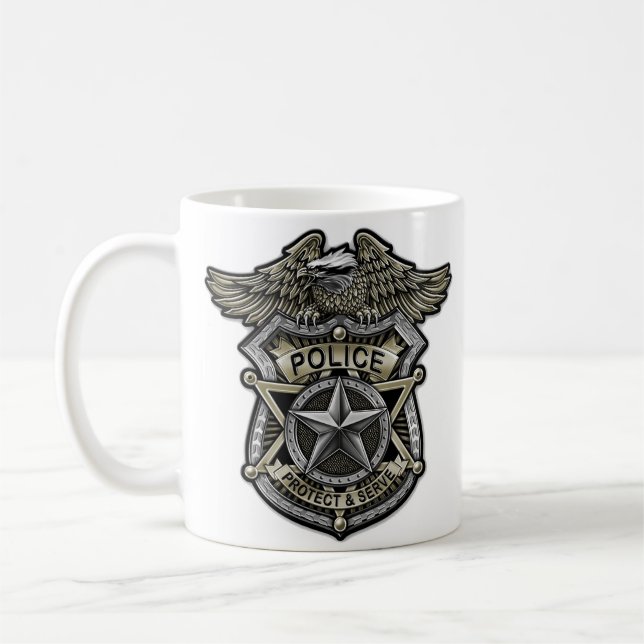 Caneca De Café Crachá da Polícia (Esquerda)