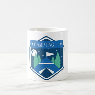 Caneca De Café Crachá de acampamento azul