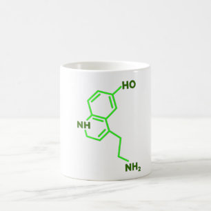 Caneca De Café Crachá de molécula de serotonina