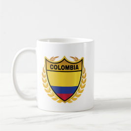 Caneca De Café Crachá de repouso Dourado com bandeira nacional da