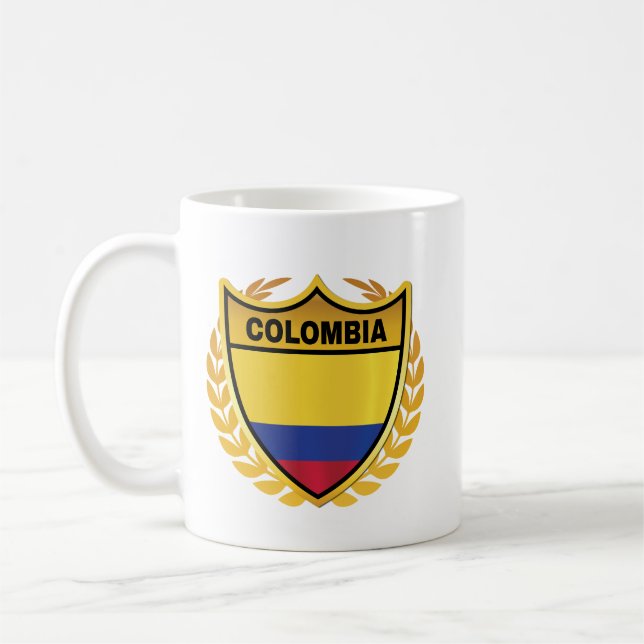 Caneca De Café Crachá de repouso Dourado com bandeira nacional da (Esquerda)