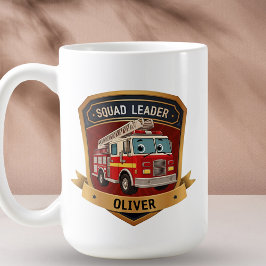 Caneca De Café Crachá Personalizado de Bombeiro Fofo