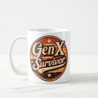Caneca De Café Crachá Vintage Retro Sobrevivente da Geração X