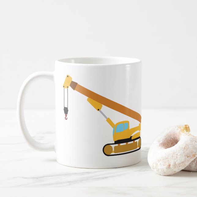 Caneca De Café Crane Construction Truck (Com Donut)