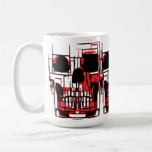 Caneca De Café Crânio Abstrato em Cores Vibrantes