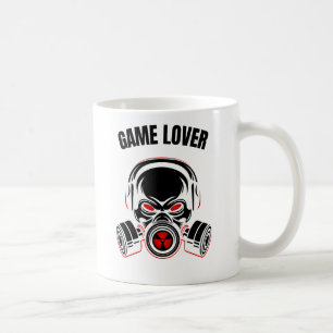 Caneca De Café Crânio agressivo na máscara de gás com Fones de ou